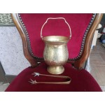 Страхотна голяма месингова ледарка с декорации - 2506