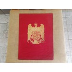 Френска брошура (покана)от плат и герб със златен прах - 1939 г.