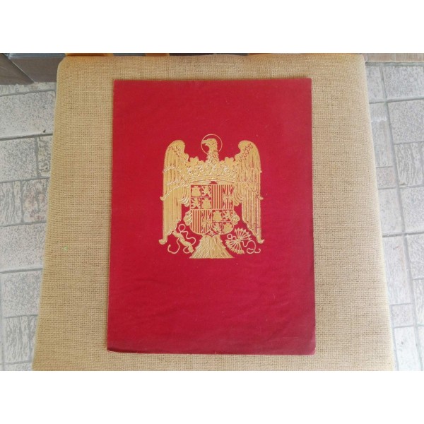 Френска брошура (покана)от плат и герб със златен прах - 1939 г.