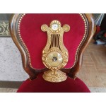 Работещ барометър и термометър поф форма на арфа,внос от Франция - 2340