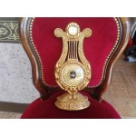 Работещ барометър и термометър поф форма на арфа,внос от Франция - 2340