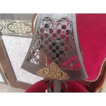 Стара метална настолна лампа с месингови декорации - 2338 Стара метална настолна лампа с месингови декорации - 2338