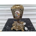 Настолна барокова лампа от месинг и порцелан - 1517